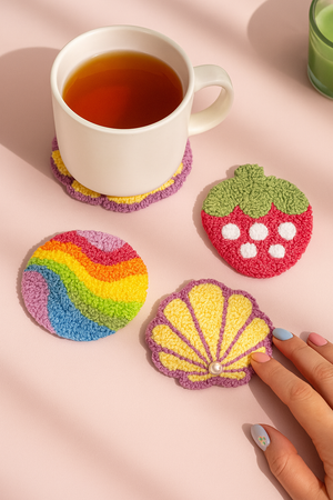 DIY Punch Needle Kit: Regenboog - Aardbei - Parel