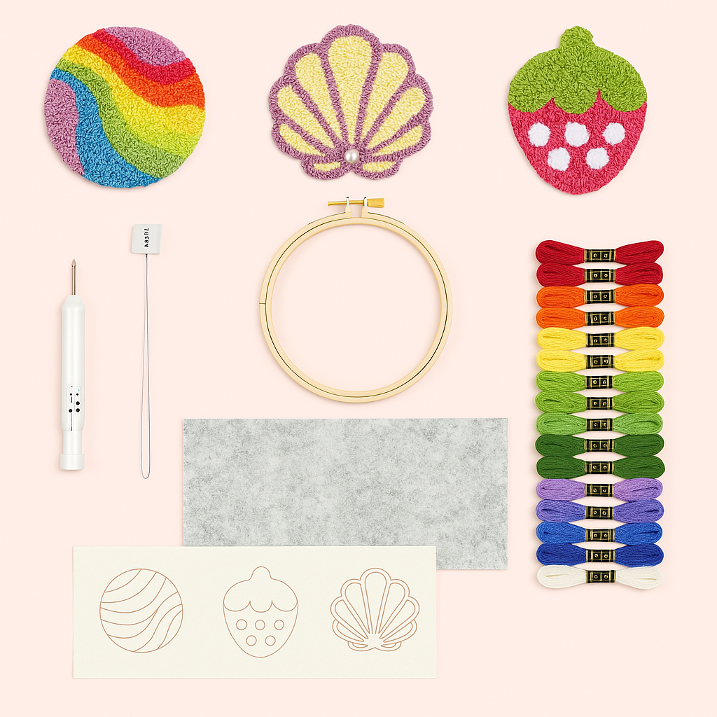 DIY Punch Needle Kit: Coasters