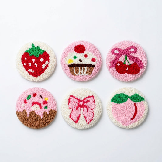 Beginner Punch Needle Kit: 6 Sweet Pink Coasters