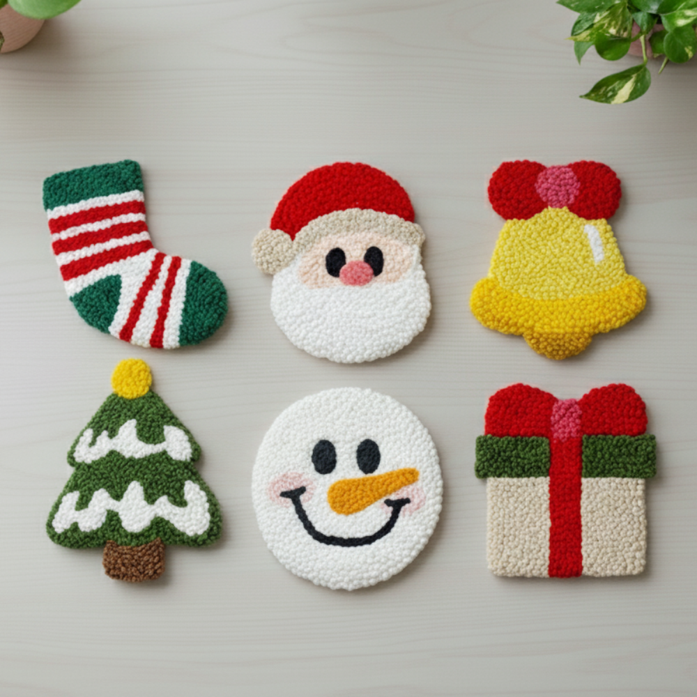 Punch Needle Kit - Cosy Christmas Coasters