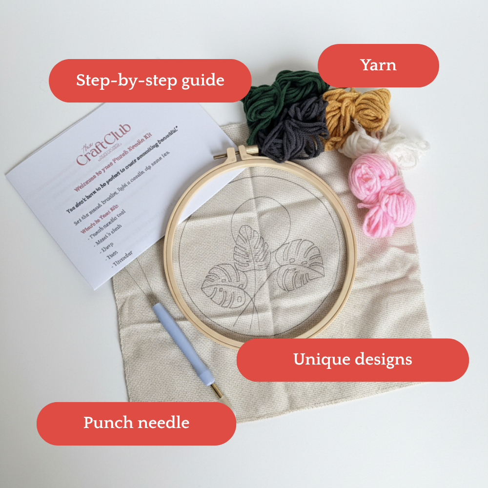 Beginner Punch Needle Kit: 6 Sunset Lovers Coasters