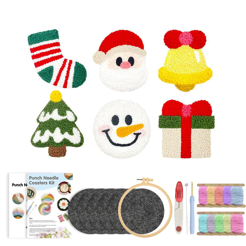 Punch Needle Kit - Cosy Christmas Coasters